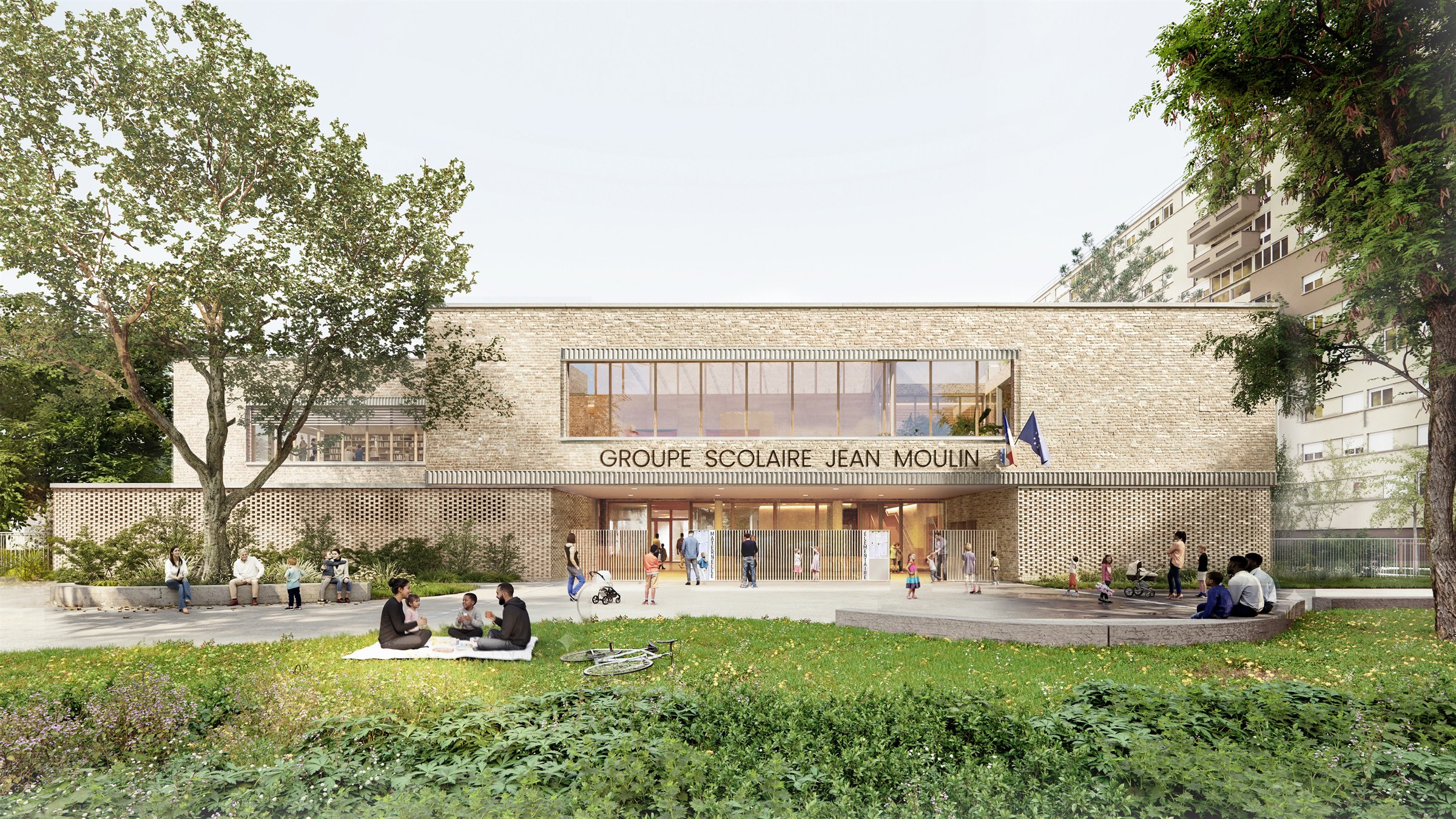 Perspective du groupe scolaire Jean Moulin